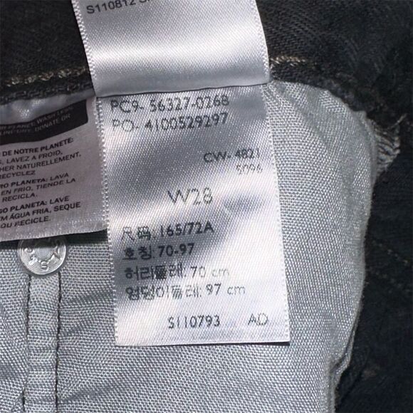 Levi's Women's 501 Distressed Denim Shorts Black Size 28 Biker Style - Picture 7 of 7